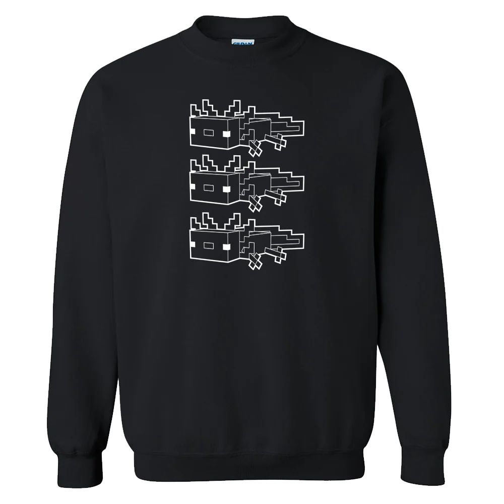 Minecraft Axolotl Outline Crewneck Sweatshirt