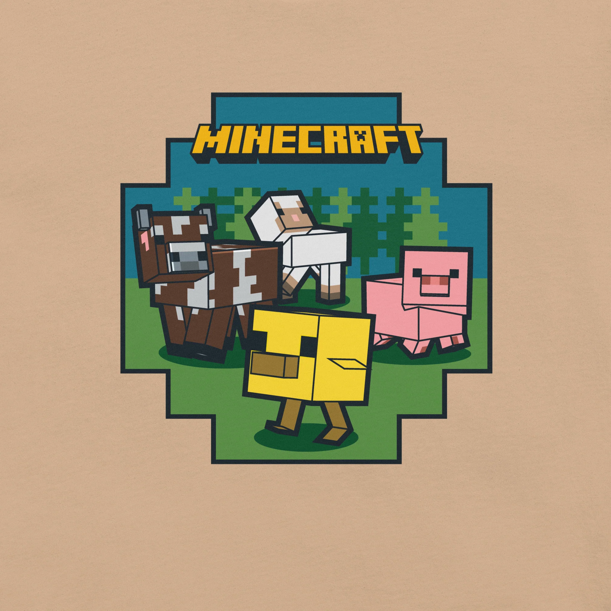 Minecraft Adult T-Shirt Farm Animals - Image 2