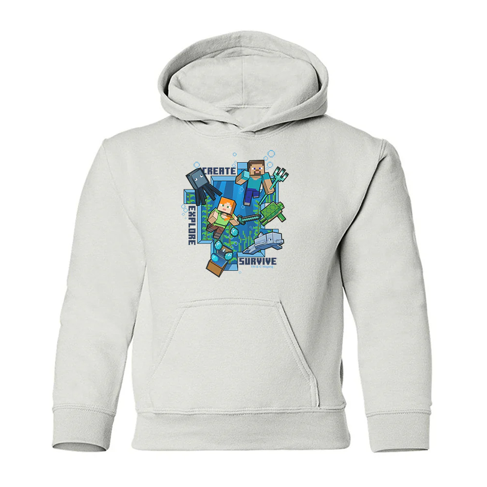 Minecraft Create, Explore, Survive Kids Pullover Hoodie - Image 3