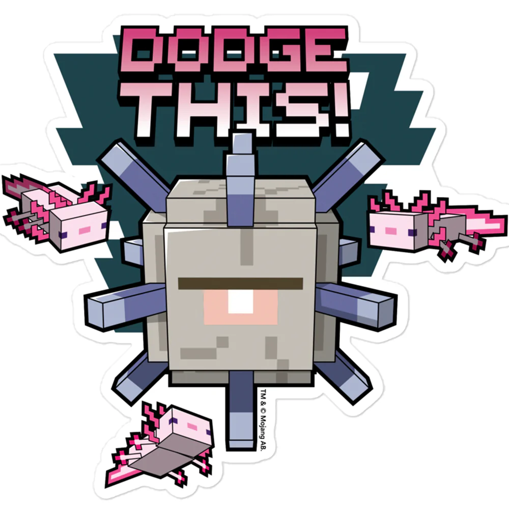 Minecraft Caves & Cliffs Dodge This! Die Cut Sticker - Image 3