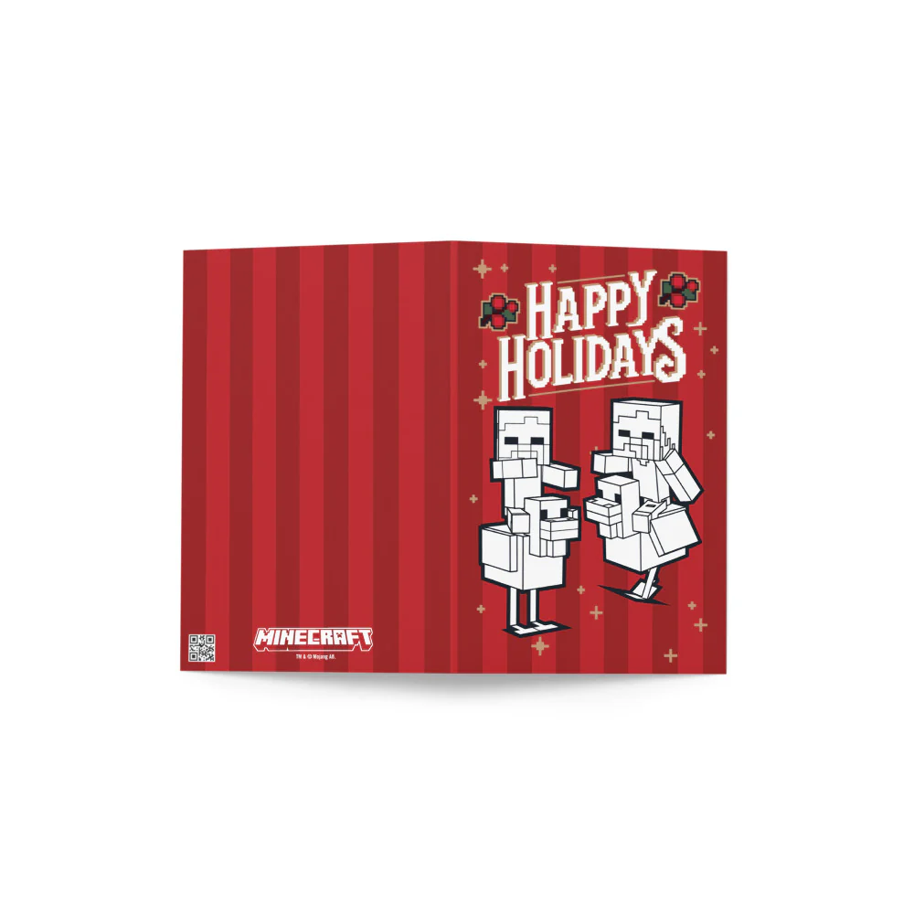 Minecraft Color Me Chicken Jockey Holiday Greeting Card - Image 3