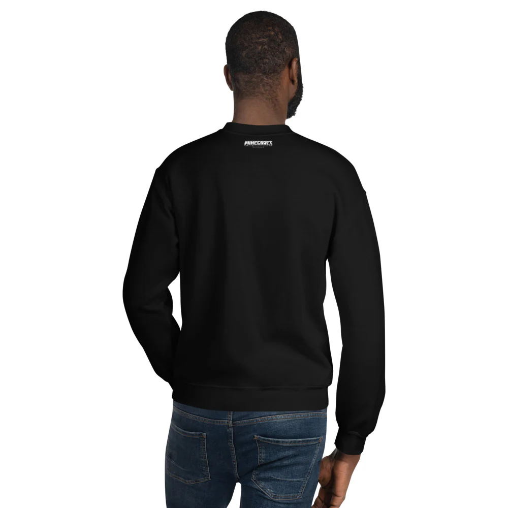 Minecraft Creeper Embroidered Adult Crewneck Sweatshirt - Image 4