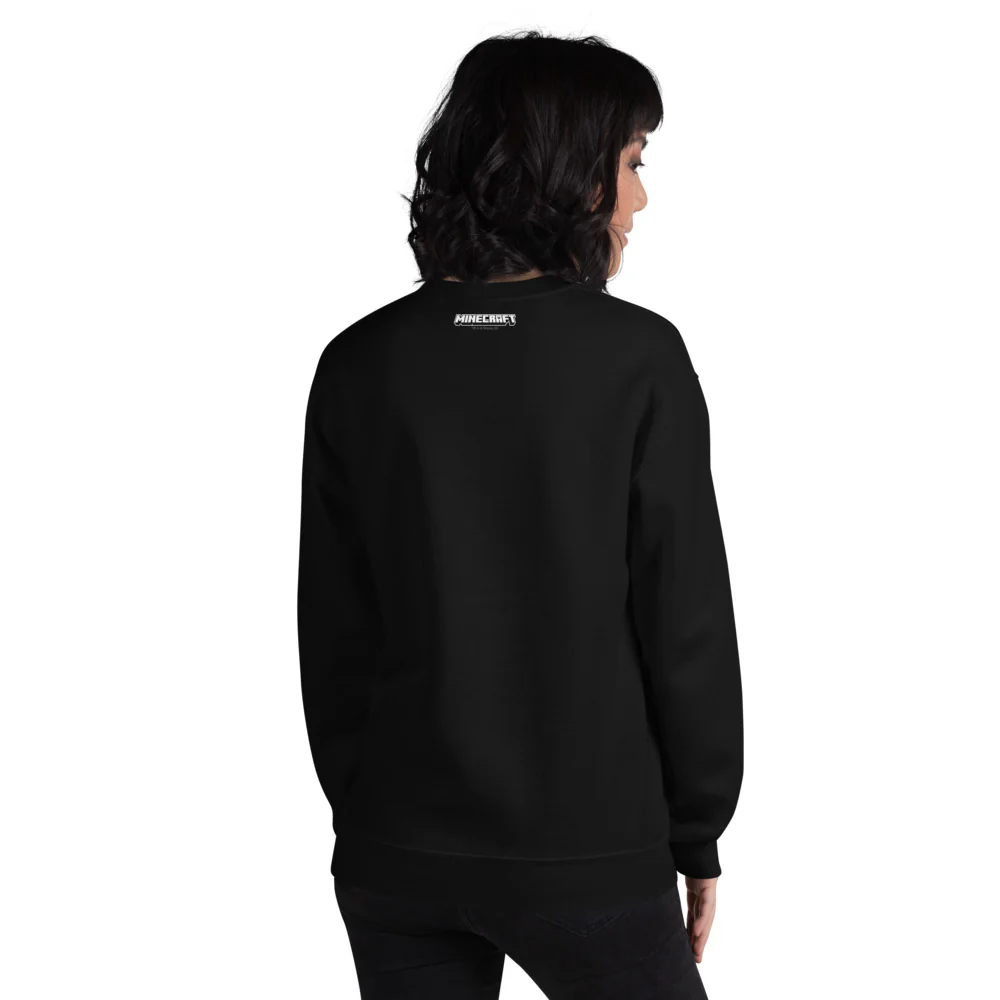Minecraft Creeper Embroidered Adult Crewneck Sweatshirt - Image 6