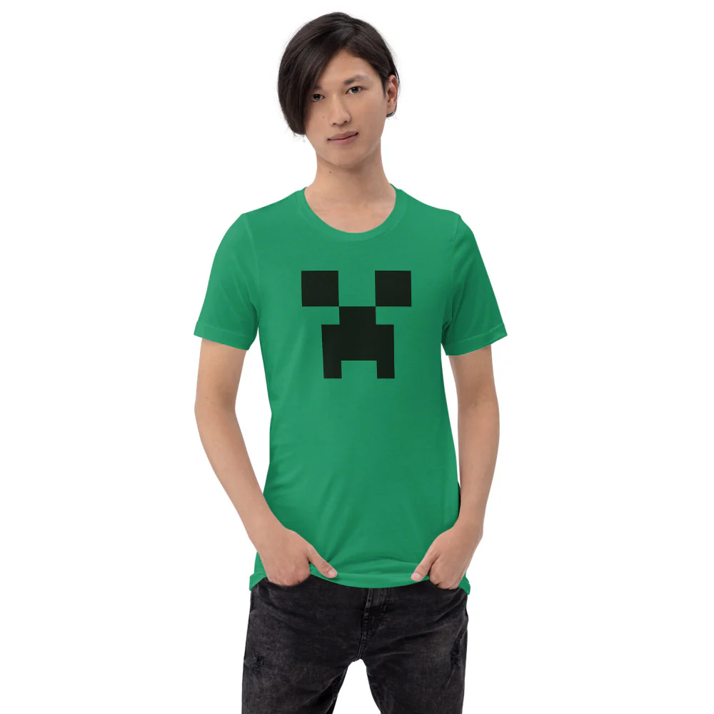 Minecraft Creeper Big Face Adult T-Shirt - Image 3
