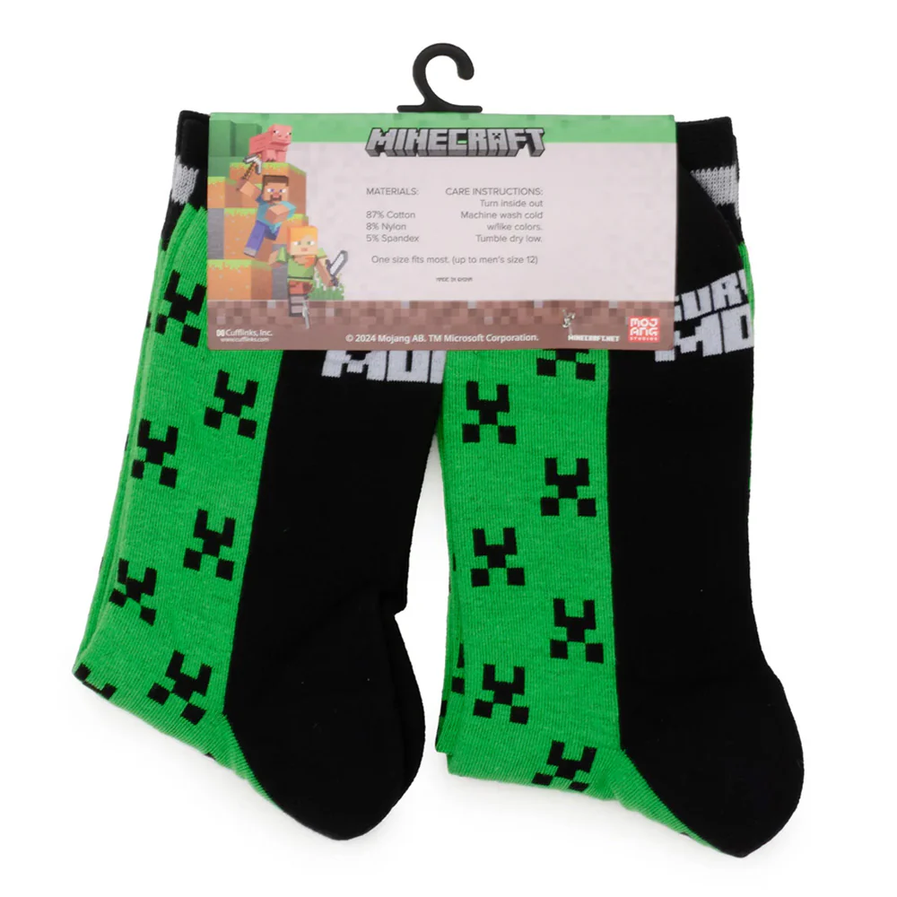 Minecraft Creeper Green Father/Son Sock Set - Image 2