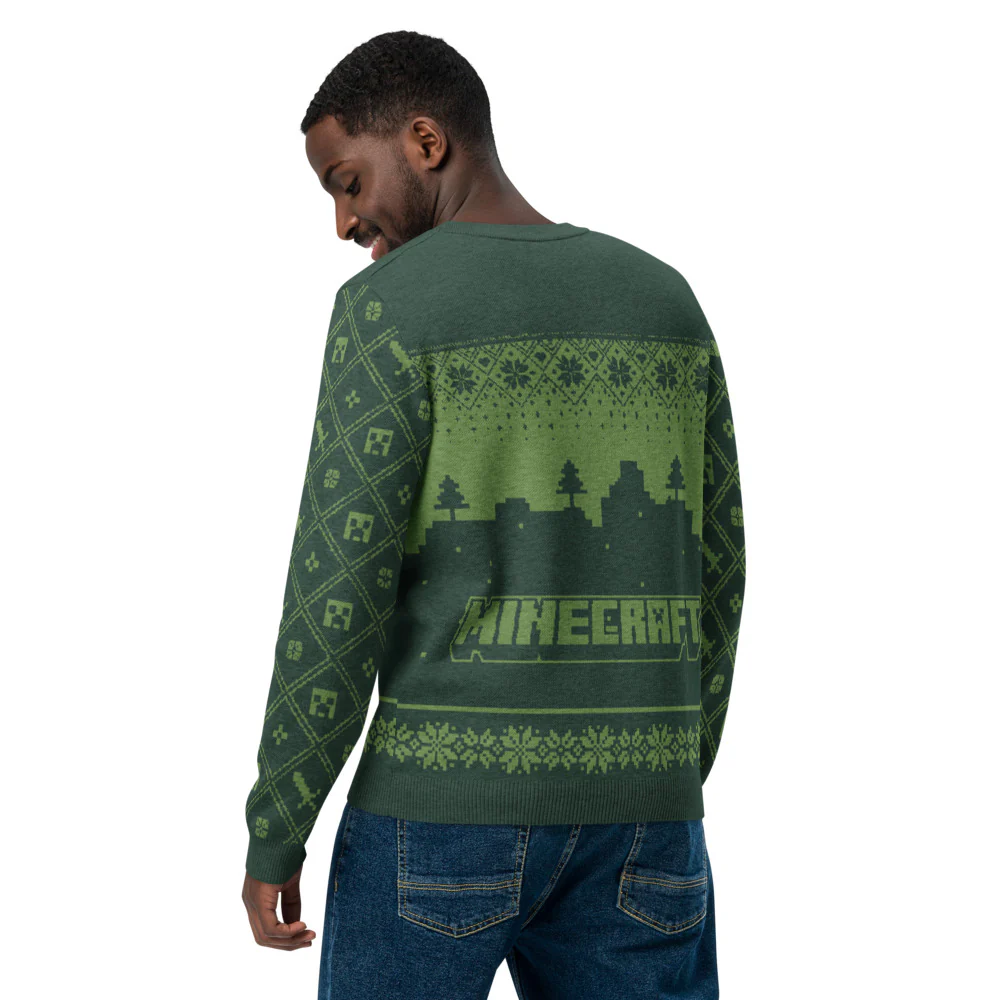 Minecraft Creeper Unisex Knit Sweater - Image 4