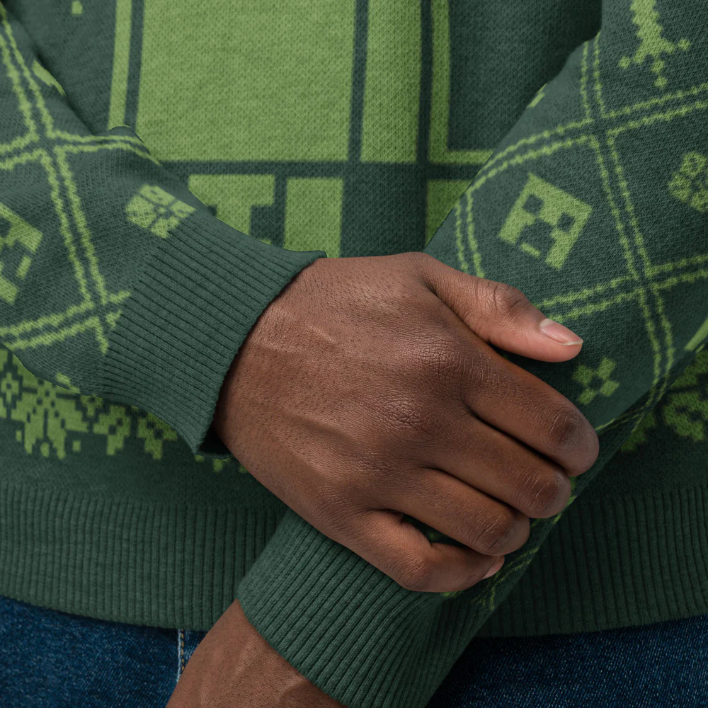 Minecraft Creeper Unisex Knit Sweater - Image 5