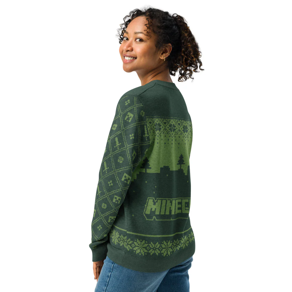 Minecraft Creeper Unisex Knit Sweater - Image 7