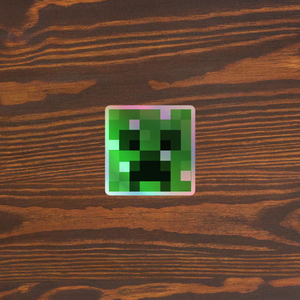 Minecraft Creeper Holographic Sticker - Image 4