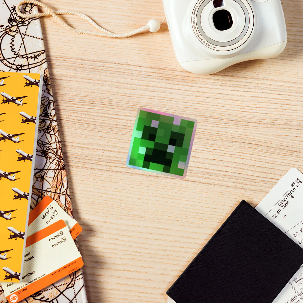 Minecraft Creeper Holographic Sticker - Image 5