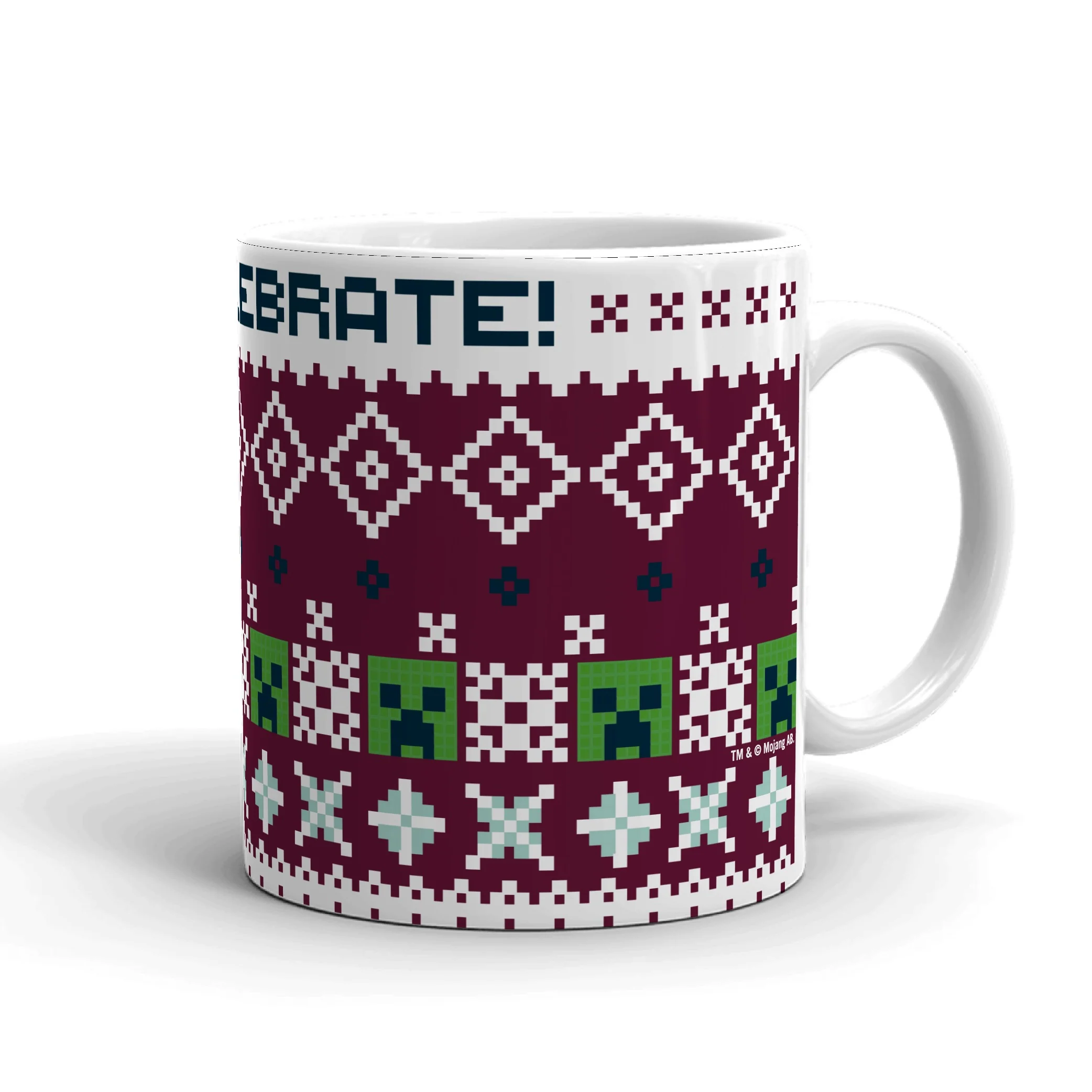 Minecraft Creeper SSSELEBRATE White Mug - Image 3