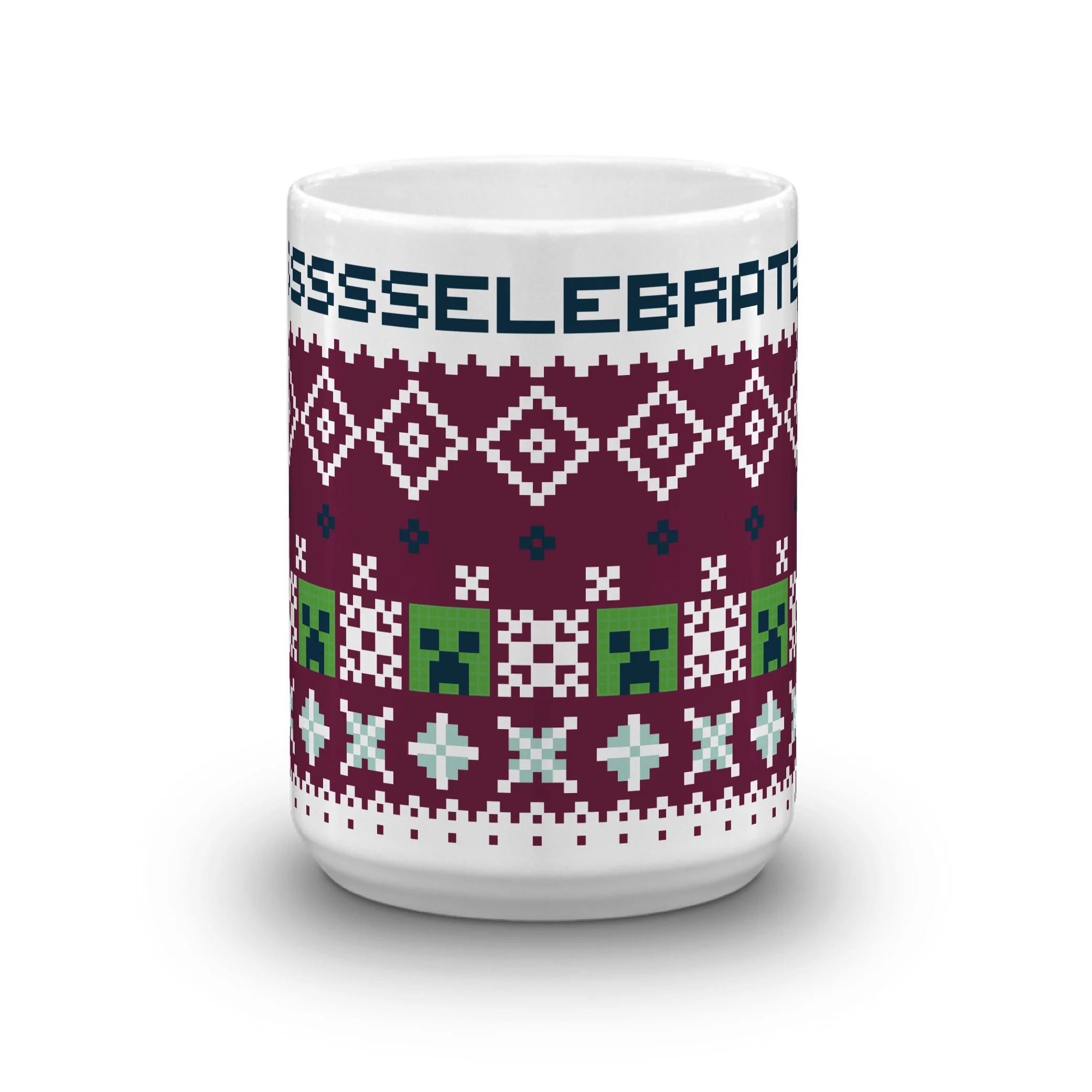 Minecraft Creeper SSSELEBRATE White Mug - Image 4