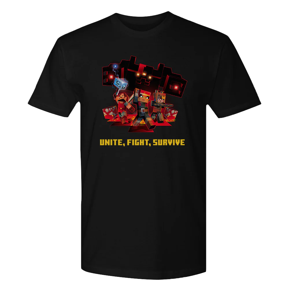 Minecraft Dungeons Unite, Fight, Survive Adult Short Sleeve T-shirt