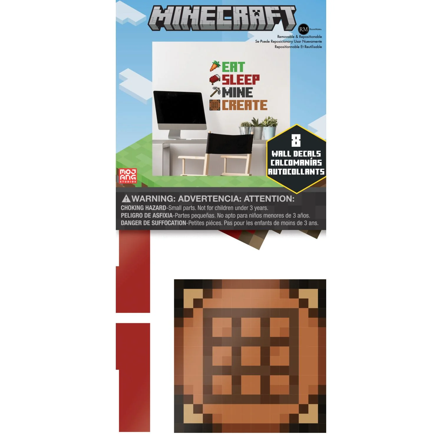Minecraft Eat Sleep Mine Create Wall Decals - Image 4