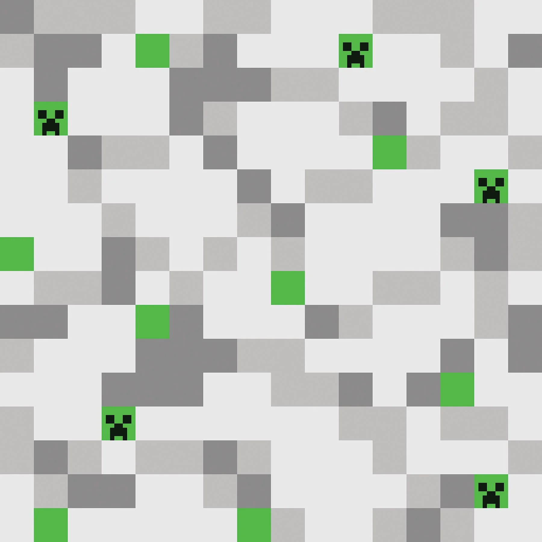 Minecraft Grey Pixel Creeper Peel & Stick Wallpaper - Image 6
