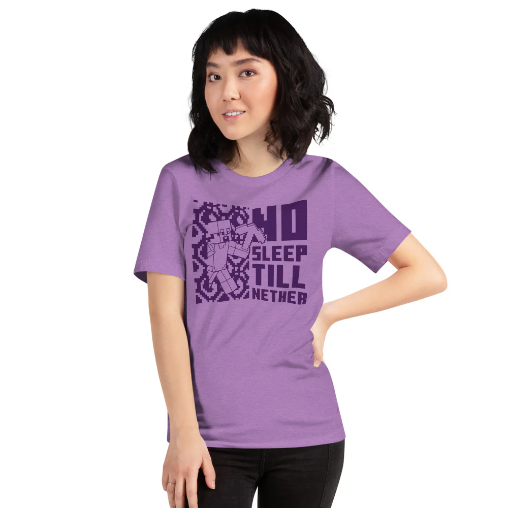Minecraft No Sleep Till Nether Adult T-Shirt - Image 3