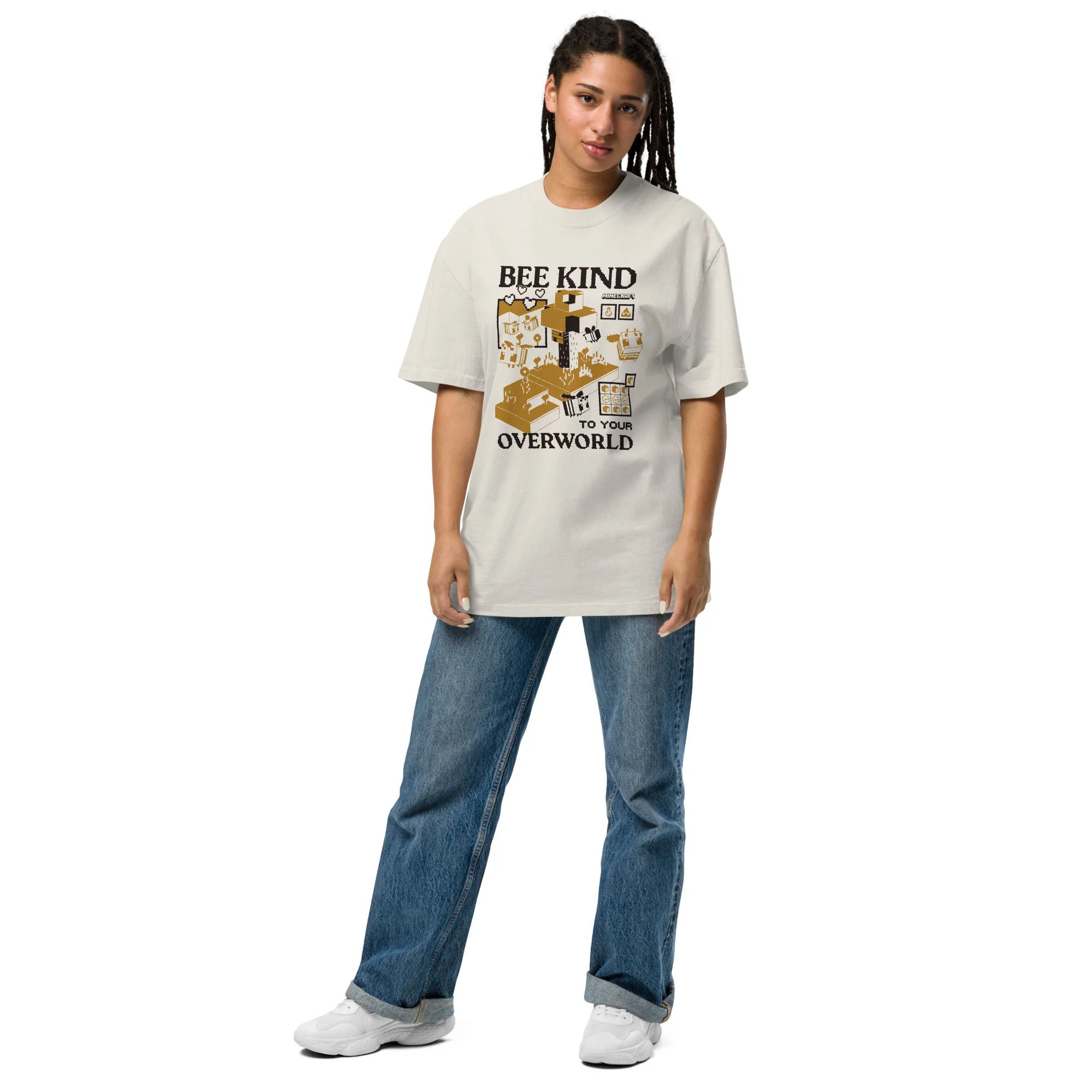 Minecraft Oversized T-Shirt Bee Kind to Your Overworld - Image 3
