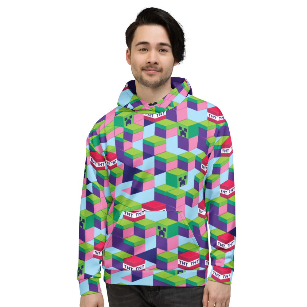 Minecraft Pattern Adult Hoodie - Image 4