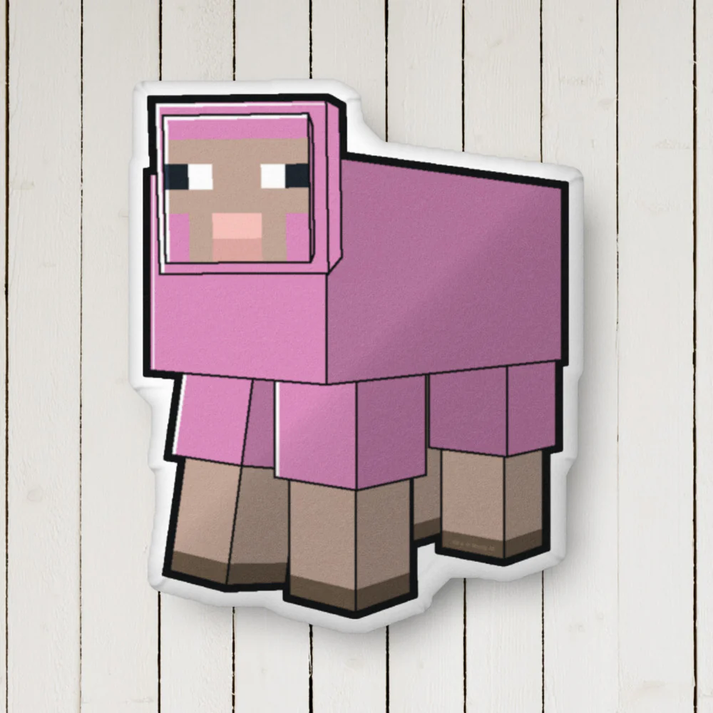 Minecraft Pink Sheep Pillow - Image 3
