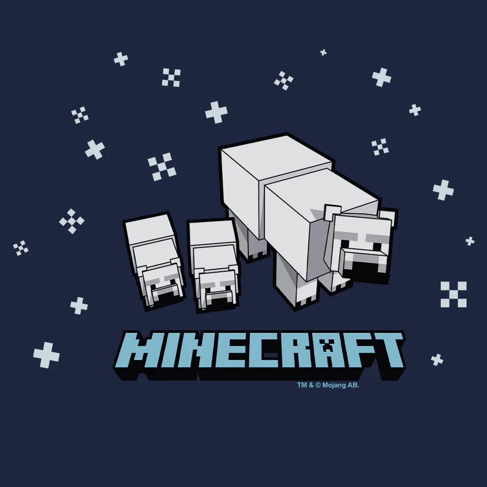 Minecraft Polar Bear Kids Pullover Hoodie - Image 2