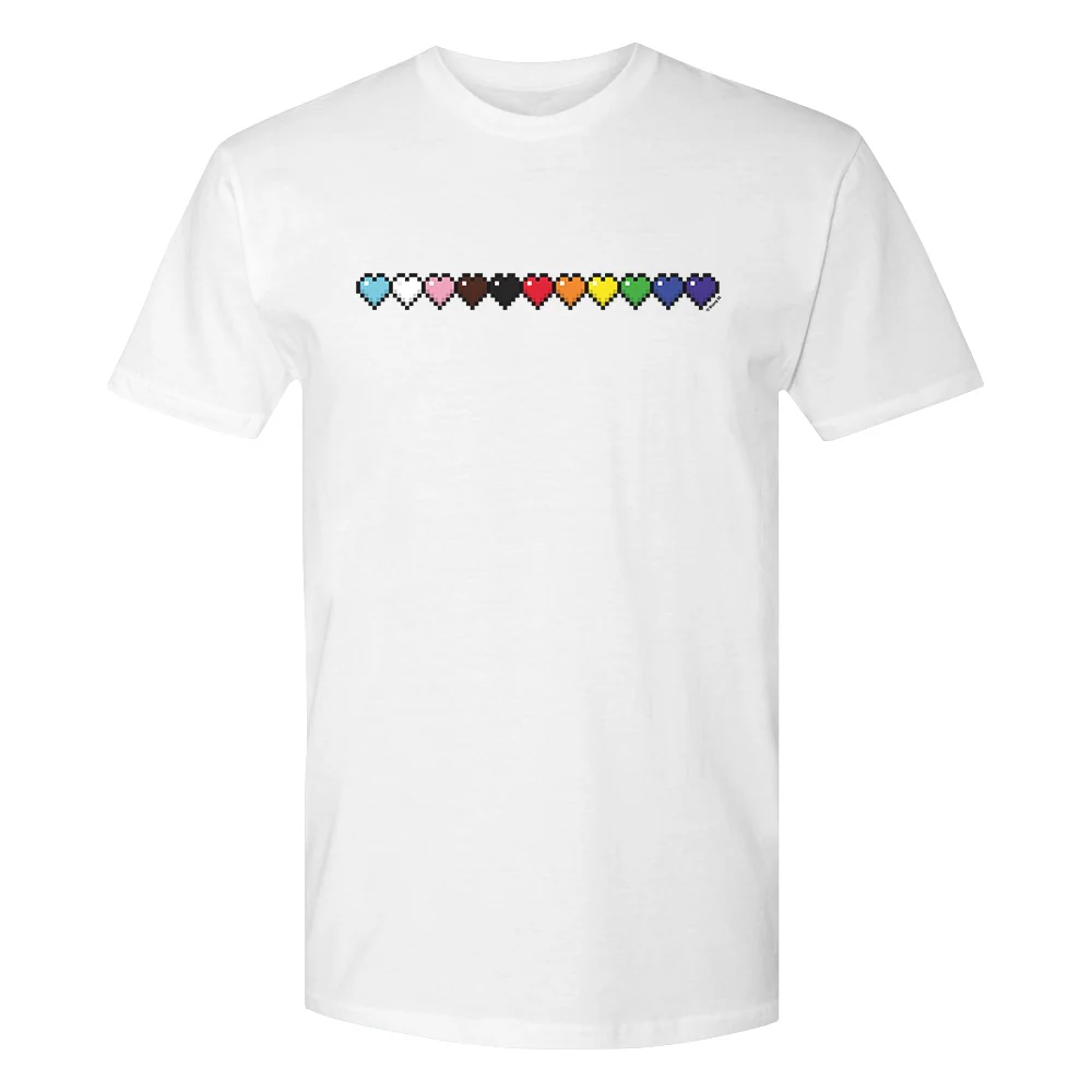 Minecraft Rainbow Life Bar Adult Short Sleeve T-Shirt - Image 3