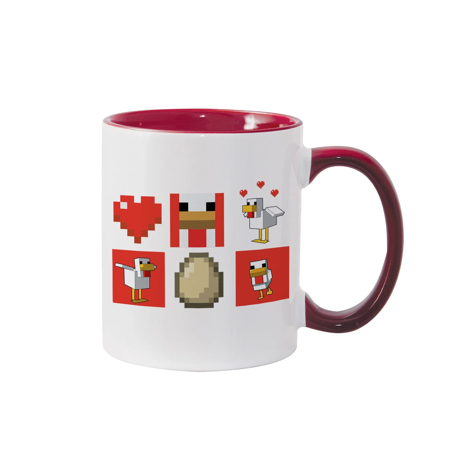 Minecraft Red Chicken Family Two-Tone Mug - Image 4