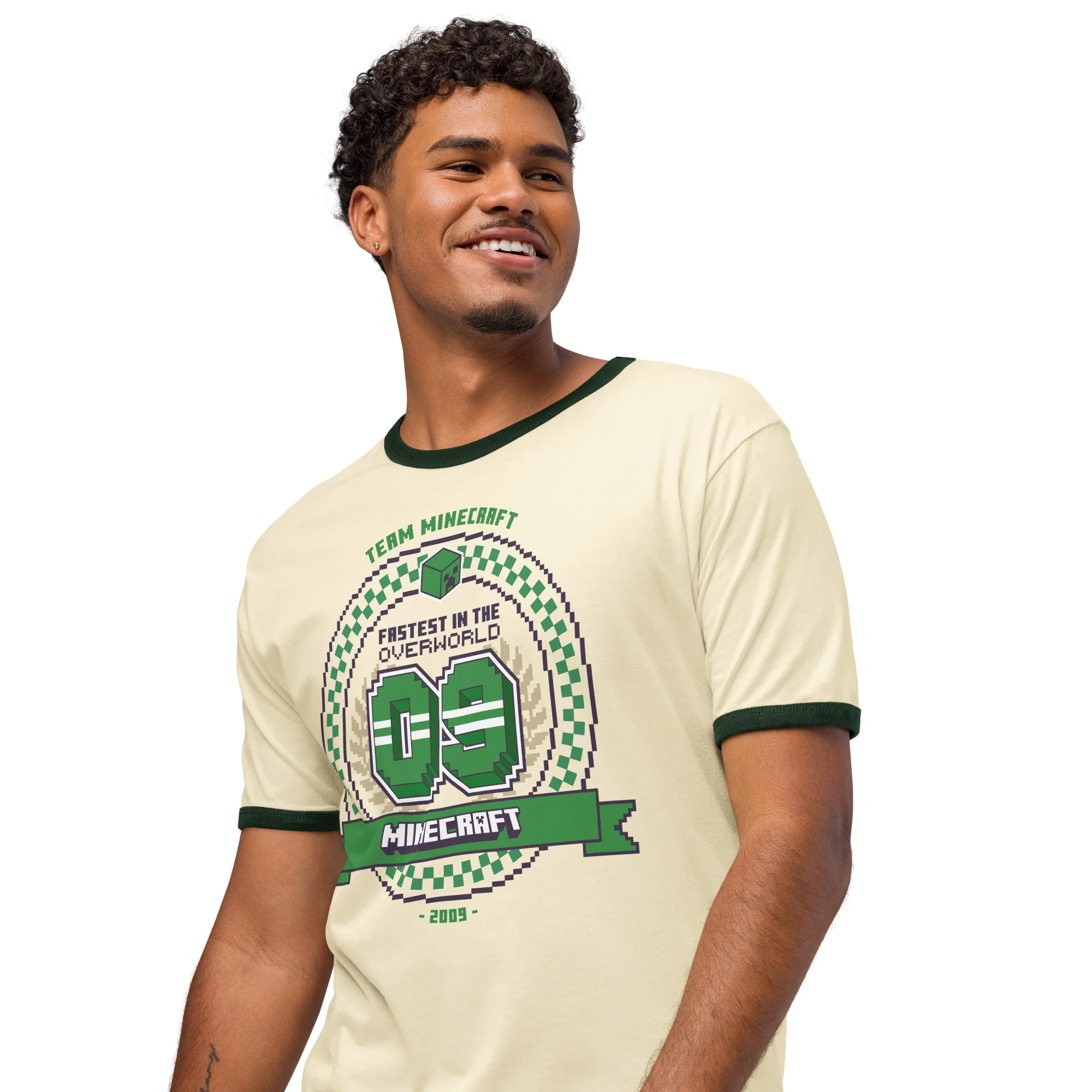 Minecraft Ringer T-Shirt Fastest In The Overworld - Image 2