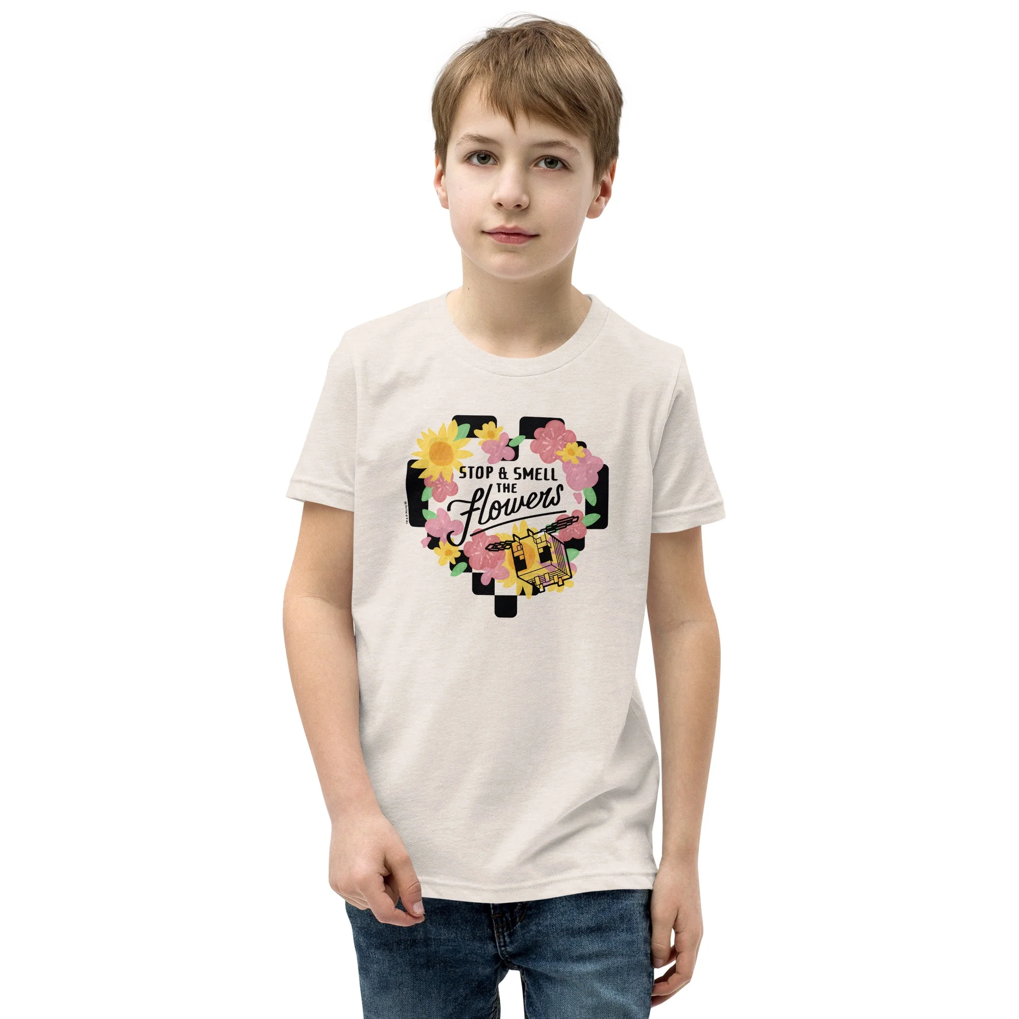 Minecraft Stop & Smell The Flowers Kids Premium T-Shirt - Image 3