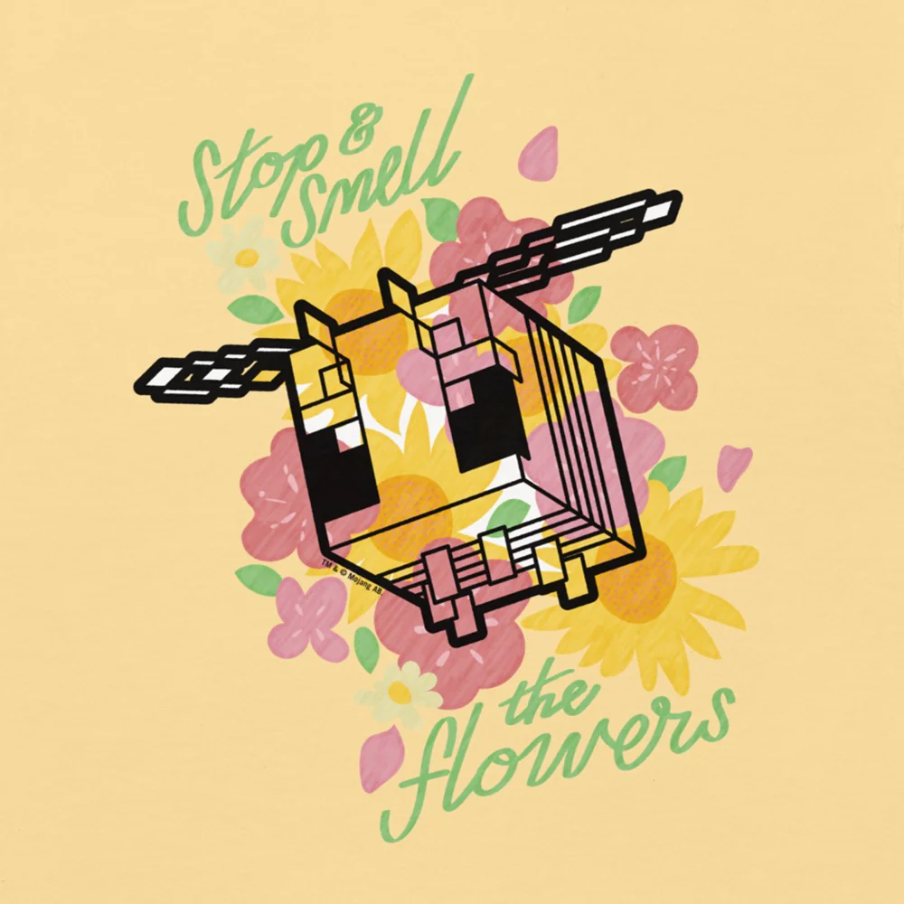Minecraft Stop & Smell The Flowers T-Shirt - Image 3