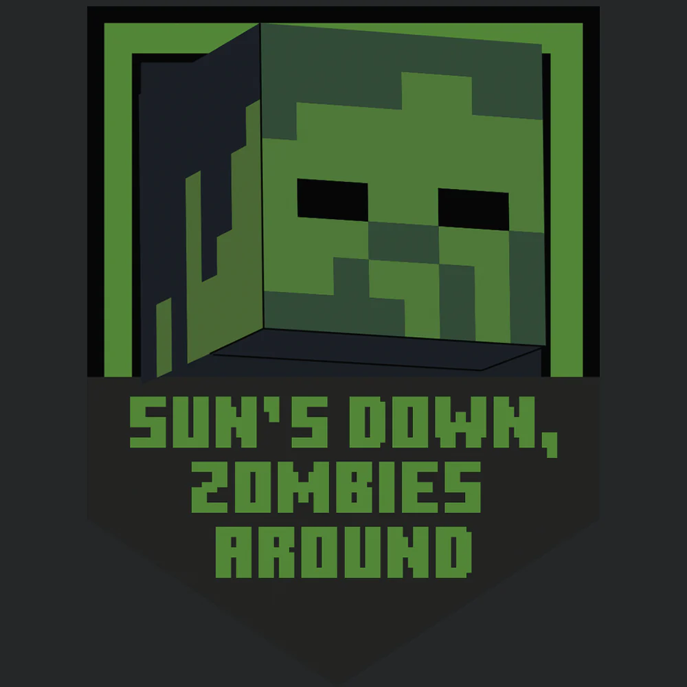 Minecraft Sun's Down, Zombies Around Kids Hoodie - Image 2