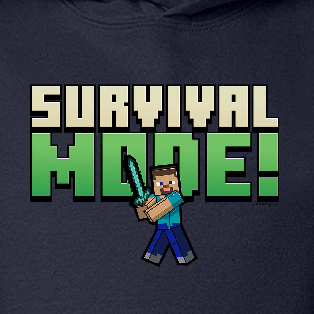 Minecraft Survival Mode! Kids Pullover Hoodie - Image 2