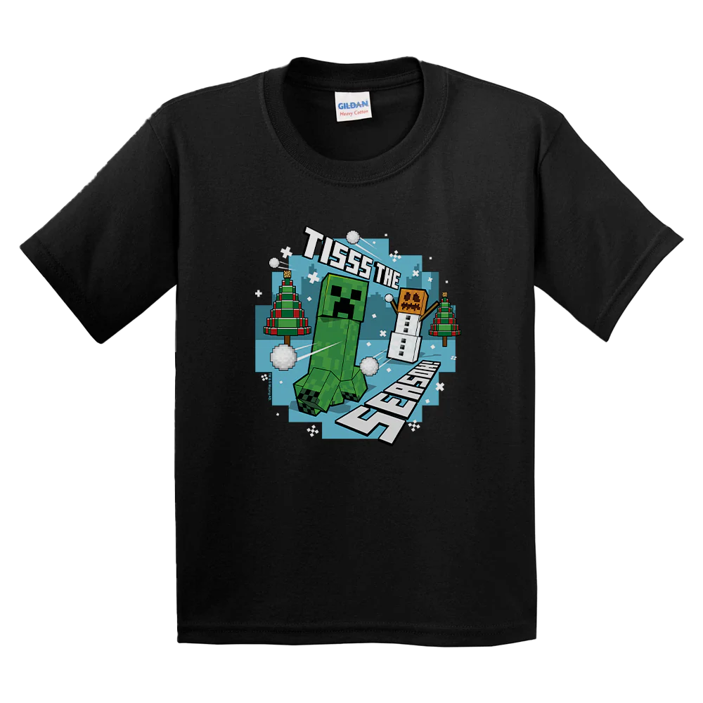 Minecraft Tis The Season Kids Short Sleeve T-Shirt - Image 3