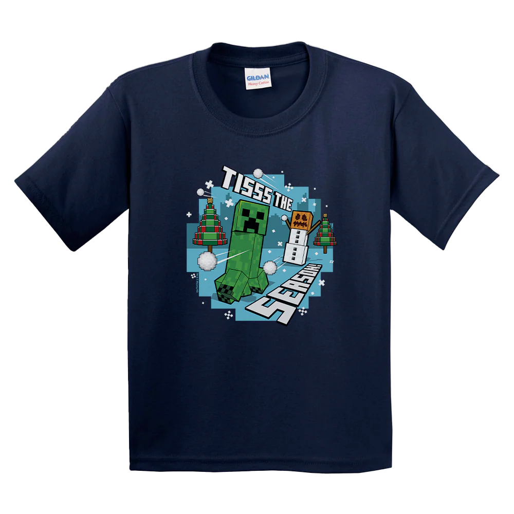 Minecraft Tis The Season Kids Short Sleeve T-Shirt