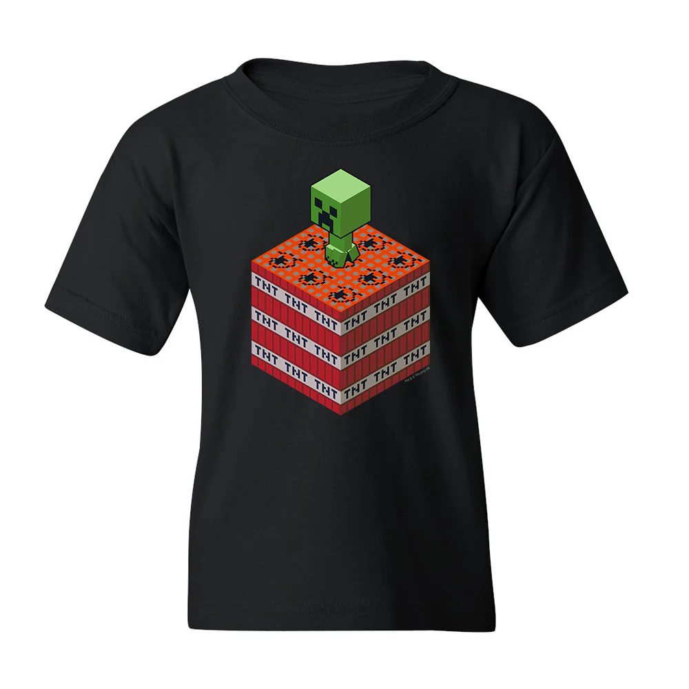 Minecraft TNT and Creeper Kids Short Sleeve T-Shirt - Image 3
