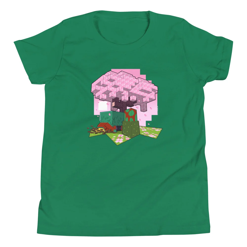Minecraft Trails & Tales Cherry Blossom Sniffer Kids T-Shirt - Image 3