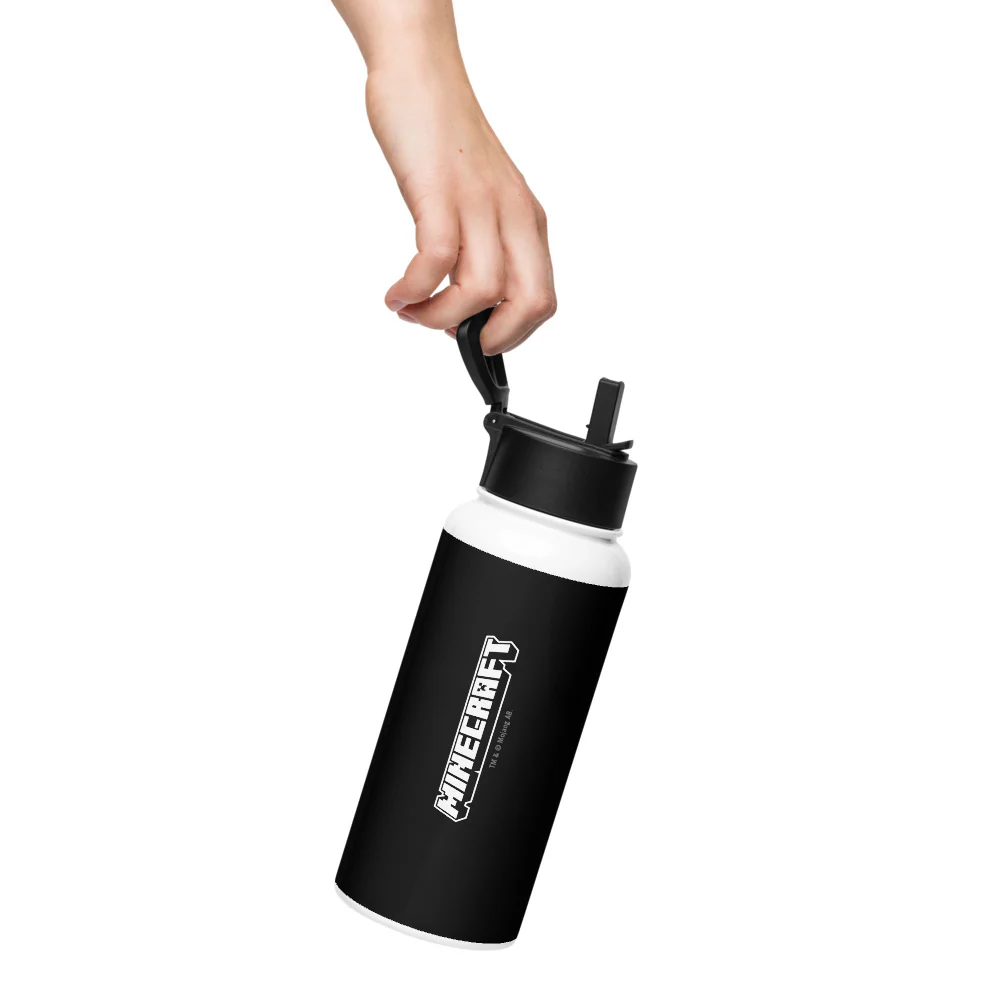 Minecraft Tuned In Creeper Stainless Steel Water Bottle with a Straw Lid - Image 12
