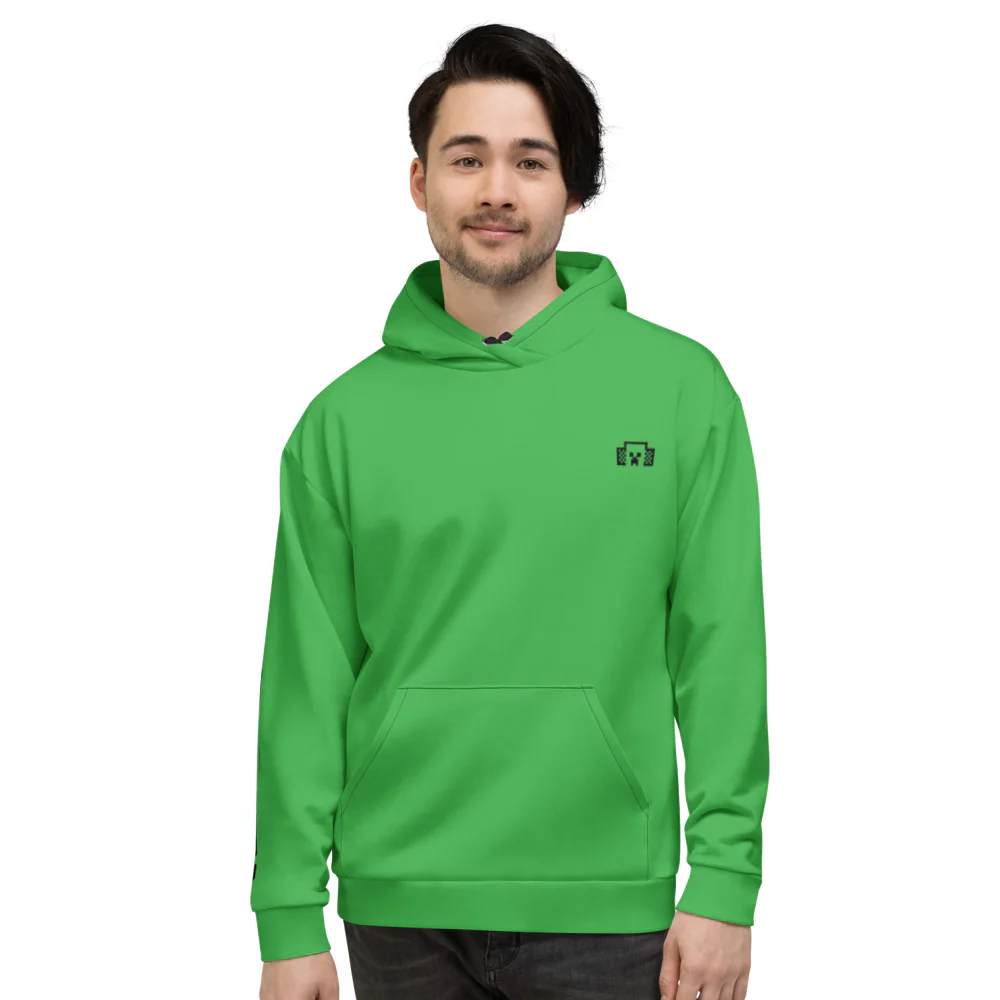 Minecraft Tuned In Green Creeper Adult Hoodie - Image 6