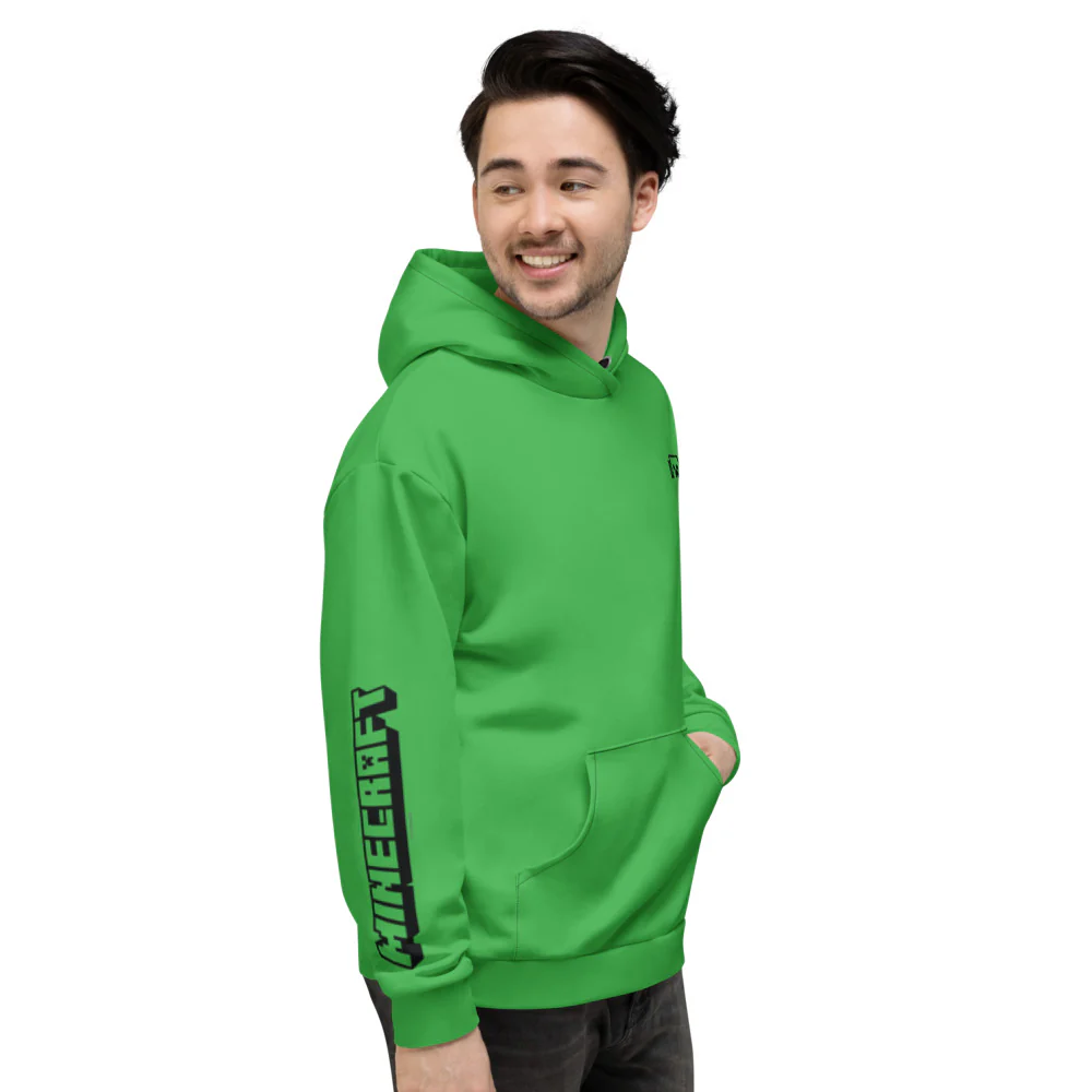 Minecraft Tuned In Green Creeper Adult Hoodie - Image 7
