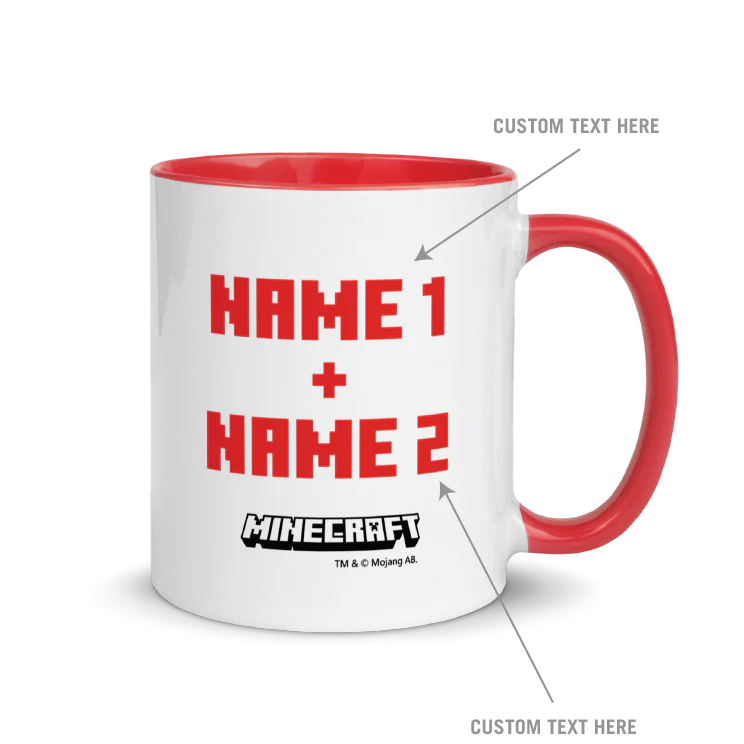 Minecraft Tame Wolf Heart Personalized Two Tone Mug - Image 2