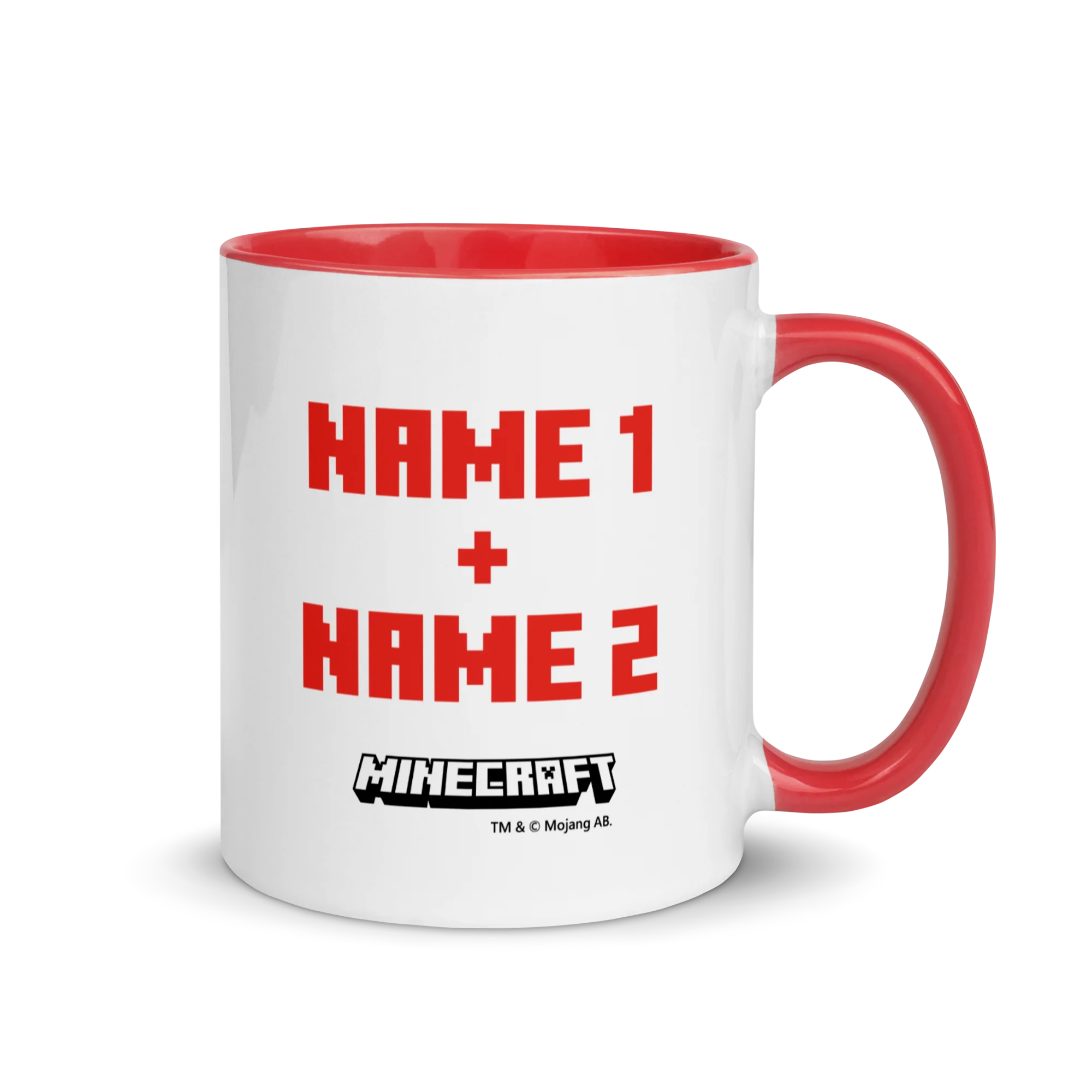 Minecraft Tame Wolf Heart Personalized Two Tone Mug - Image 3