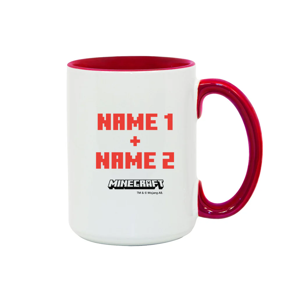 Minecraft Tame Wolf Heart Personalized Two Tone Mug - Image 5