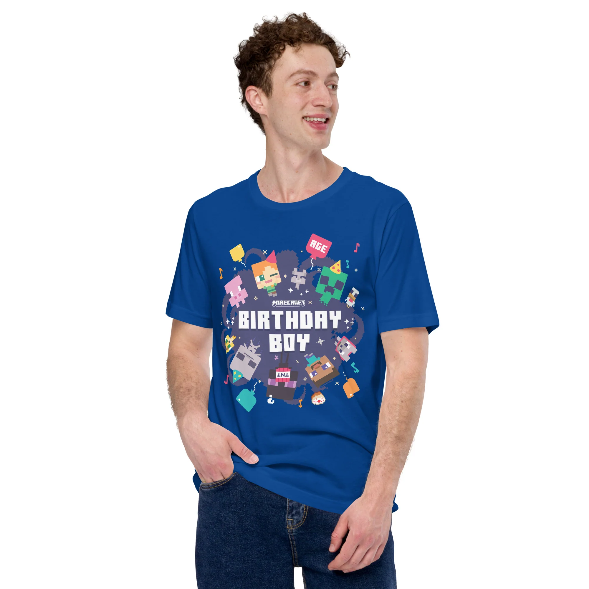Minecraft Adult T-Shirt Birthday Boy Personalized Age - Image 2